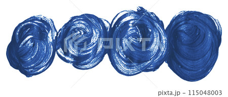 Blue brush isolated on white background. Watercolor 115048003