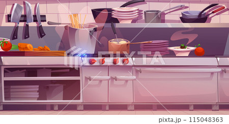 Restaurant kitchen interior 115048363