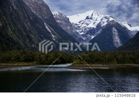 Harrison Cove on Milford Sound showing Pembroke Glacier in the background taken in 2023 Harrison Cove on Milford Sound showing Pembroke Glacier in the background taken in 2023 115048618