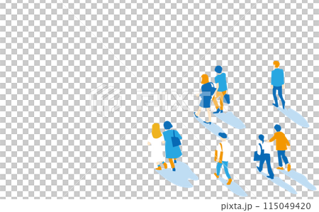 Summer color crowd illustration background material Summer color crowd illustration background material 115049420