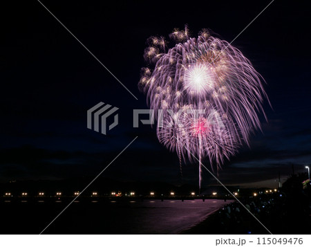 蒲郡まつり納涼花火大会の打上花火 115049476