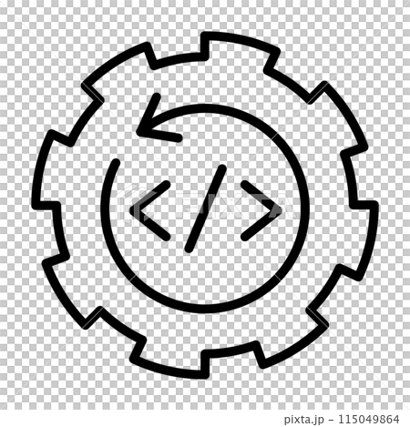 レガシーシステムを表すアイコン。 115049864