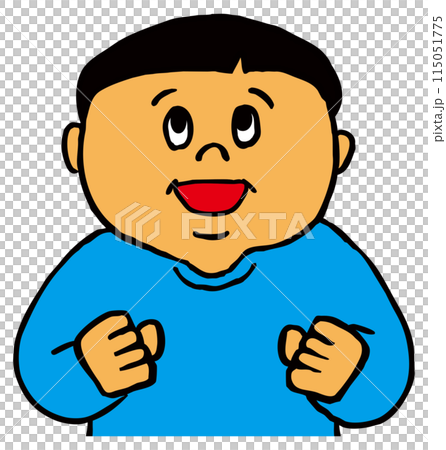 晴れやかな顔のふくよかな男性 晴れやかな顔のふくよかな男性 115051775