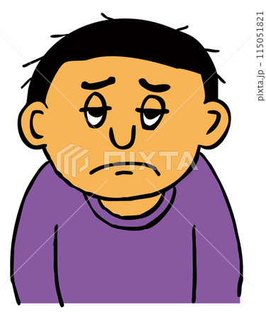 浮かない顔の短髪男性 115051821