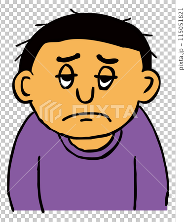 浮かない顔の短髪男性 115051821