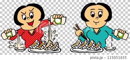 使用過多醋的人和使用適量醋的人 使用過多醋的人和使用適量醋的人 115051835