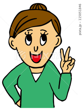 晴れやかな顔のまとめ髪の女性 晴れやかな顔のまとめ髪の女性 115051846