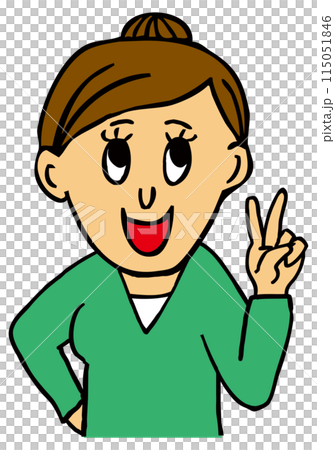 晴れやかな顔のまとめ髪の女性 晴れやかな顔のまとめ髪の女性 115051846