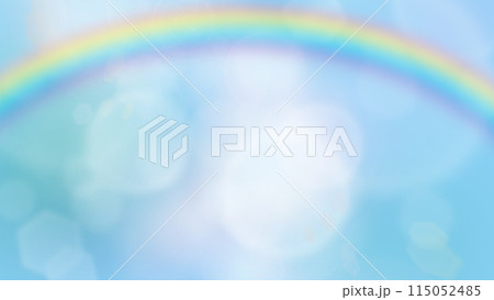 水色の背景と虹のイメージ素材 水色の背景と虹のイメージ素材 115052485