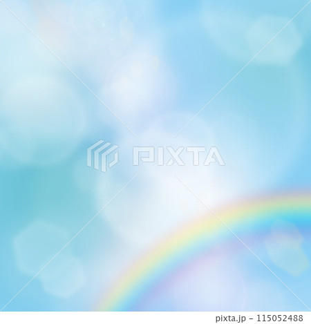 水色の背景と虹のイメージ素材 115052488
