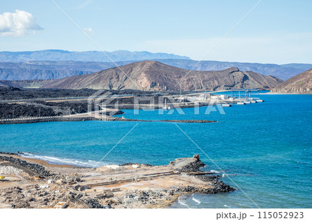 Port de Goubet, salt mines port terminal , Tajourah region, Djibouti, Horn of Africa Port de Goubet, salt mines port terminal , Tajourah region, Djibouti, Horn of Africa 115052923