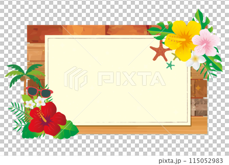 夏威夷芙蓉熱帶框架 115052983