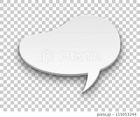 Quote balloon volume oval transparent background. Single object for comics and reminders. Vector illustration of utterance element 115053244