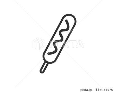 フランクフルトのアイコン(線画)のイラスト フランクフルトのアイコン(線画)のイラスト 115053570