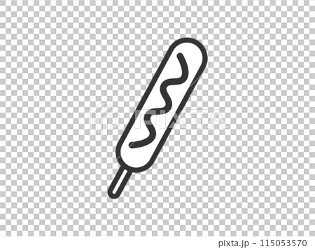 フランクフルトのアイコン(線画)のイラスト フランクフルトのアイコン(線画)のイラスト 115053570