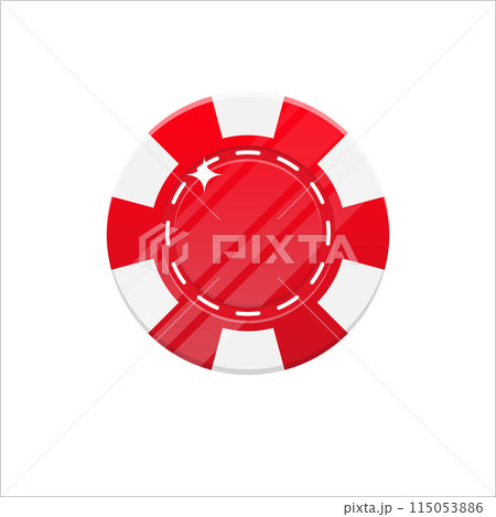 Red casino chip cartoon style isolated Red casino chip cartoon style isolated 115053886