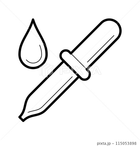 Pipette and a drop icon, vector illustration 115053898