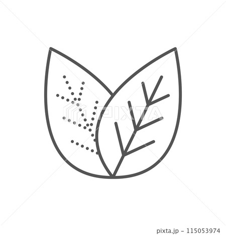 Tea leaves. Flat design. Tea leaves. Flat design. 115053974