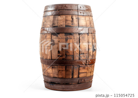 Wooden barrel for wine isolated on white background with clipping path 115054725