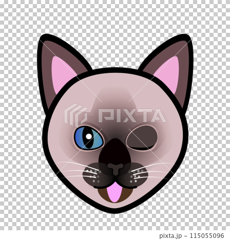 Siamese cat face illustration 115055096