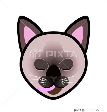 シャム猫の顔のイラスト シャム猫の顔のイラスト 115055102