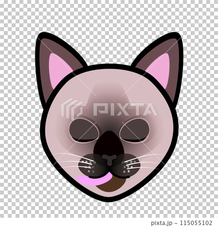 シャム猫の顔のイラスト シャム猫の顔のイラスト 115055102