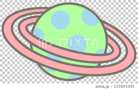 Kid hand drawn cute colorful planet and galaxy system cute sphere 115055395