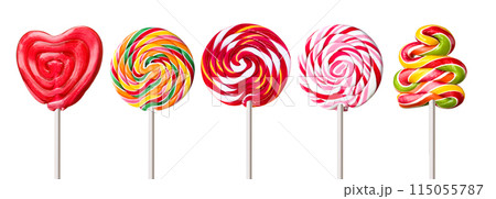 colorful lollipops isolated colorful lollipops isolated 115055787