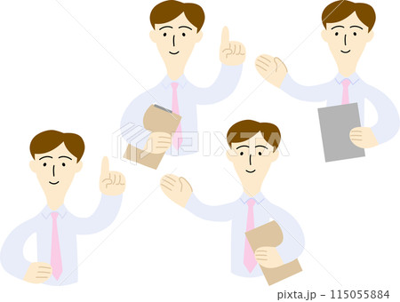 お客様を案内する男性会社員のイラスト お客様を案内する男性会社員のイラスト 115055884