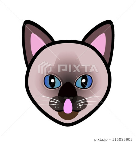 シャム猫の顔のイラスト 115055903