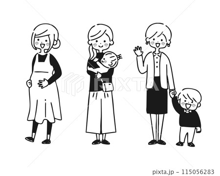 出産と育児のイラスト 出産と育児のイラスト 115056283