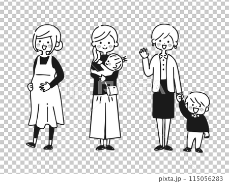 出産と育児のイラスト 出産と育児のイラスト 115056283