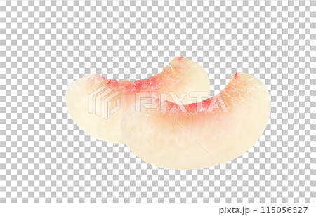 桃のイラスト リアル 白バック 115056527