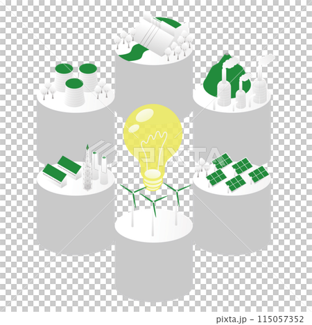 エネルギー、インフラのセットのアイソメイラストB 115057352