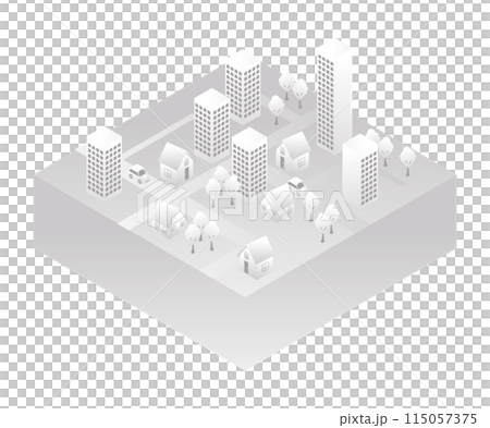 スマートシティのアイソメイラスト スマートシティのアイソメイラスト 115057375