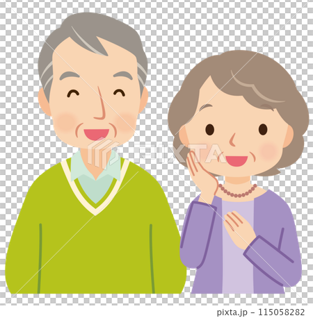 仲の良い高齢者夫婦　シニア 115058282