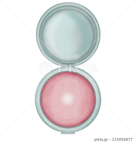 Cheek Blush with hand drawn,cartoon style,painted with watercolors,Earth tone. 115058977
