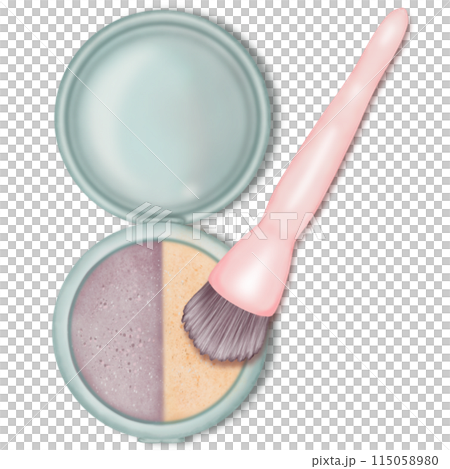 Cheek Blush with hand drawn,cartoon style,painted with watercolors,Earth tone. 115058980