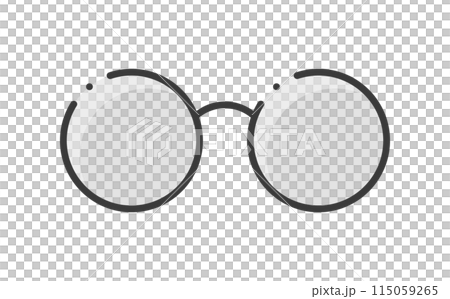 Light gray round glasses/sunglasses icon - simple and stylish eyewear image material 115059265