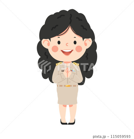 Thai female teacher greeting in uniform 115059593