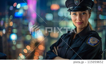 欧米人女性の警察官イメージ05 欧米人女性の警察官イメージ05 115059652