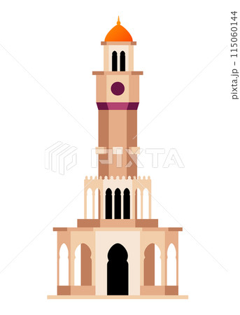 Saat Kulesi clock tower - modern flat design style single isolated image Saat Kulesi clock tower - modern flat design style single isolated image 115060144