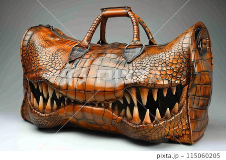 Crocodile funny bag: A toothy grin stretches across the front of this sturdy, alligator-skin tote. teeth as compartments, each accessible by a gentle tug on a whisker zipper 115060205