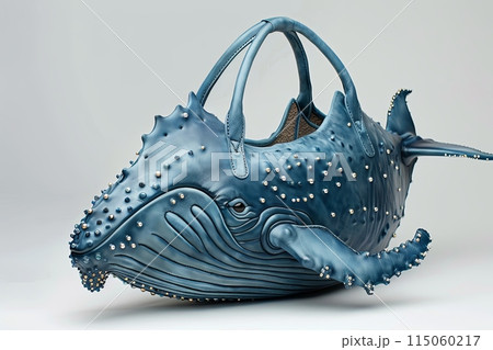 luxury exclusive woman hand bag in a shape of humpback whale, exaggerated design 115060217