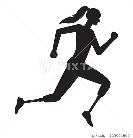 Silhouette of abstract handicapped athlete 115061665
