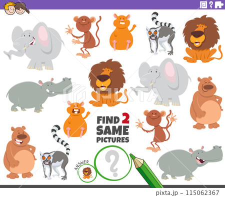 find two same cartoon animal characters activity find two same cartoon animal characters activity 115062367