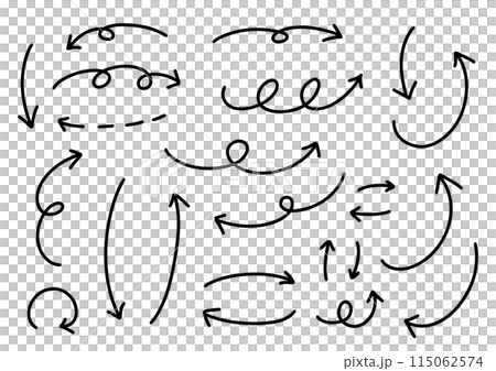 Simple curved arrows set 115062574