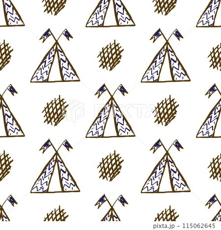 Seamless pattern. Children's drawings with wax crayons Seamless pattern. Children's drawings with wax crayons 115062645
