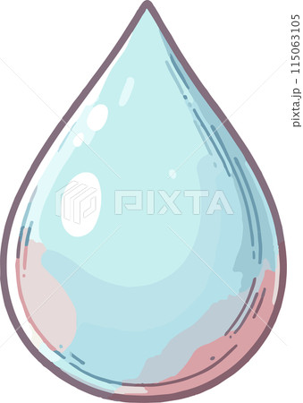 シンプルな水滴のイラスト　素材 115063105