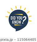 Did You Know label. Bulb and rays with a question mark 115064405